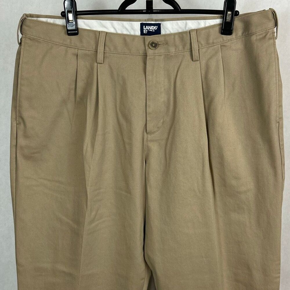 Lands End Mens Chinos Khakis Pants Traditional Fit Sz 40 Stretch Tab Waist 40x29 - Picture 2 of 11